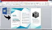 3 fold Brochure Design in Microsoft office word || Brochure Design in ms word