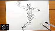 How to Draw Lebron James Dunking Easy Step by Step
