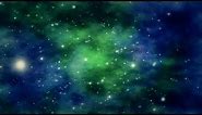 Screensaver || Classic Space Galaxy Blue Green Particle Background Animation Loop || Royalty Free.