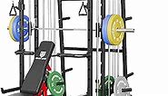 Major Fitness Smith Machine, All-in-One Home Gym Power Cage with Smith Bar and Two LAT Pull-Down Systems and Cable Crossover Machine for Home Gym