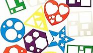 12 Pieces Geometric Stencils Template Set for Kids Children Simple Drawing Stencils Colorful Art Painting Template for Toddlers Preschooler Learning Tool (Cute Colors,4.9 x 5.1 Inch)