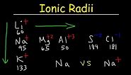 Ionic Radius Trends, Basic Introduction, Periodic Table, Sizes of Isoelectric Ions, Chemistry