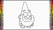 How to draw Gravity Falls characters Gnome step by step for beginners
