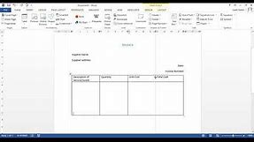 Creating a Basic Invoice Template in Word