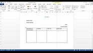 Creating a Basic Invoice Template in Word
