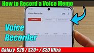 Galaxy S20/S20+: How to Record a Voice Memo
