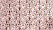 Ambesonne Blush Pink Peel & Stick Wallpaper for Home, Art Deco Style Geometric Vintage Repetitive Feathers Scale Motif Pattern, Self-Adhesive Living Room Kitchen Accent, 13" x 100", Ginger Blush