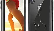 iPhone Xs Max Waterproof Case, iPhone Xs Max Cases Shockproof Underwater Full Body Impact Protective Case for iPhone Xs Max with Bulit-in Screen Protector (Transparent Black, 6.5 inch)