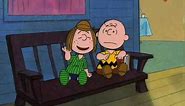 Happy New Year Charlie Brown Peppermint Patty and Charlie Brown On The Porch
