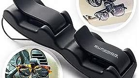 Sunglass Holder for Car Visor - Luxury Eyeglass Car Mount with Double-Ends Sunglasses Holder Organizer, Universal Car Sunglass Holder Clip, Suitable for All Size Eyeglasses (Black)