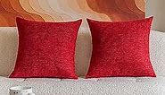 Home Brilliant 26x26 Pillow Covers for Couch Throw Pillow Covers Set of 2 Red Pillows Covers Decorative for Living Room Garden Patio Sofa, 26 x 26 inch, 66cm, Red