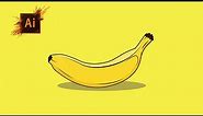 Draw Flat Vector Banana Simple Illustration | Vector Design | Adobe Illustrator cc