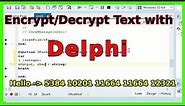 How to encrypt and decrypt text in Delphi