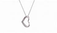 Sterling Silver Diamond Heart Pendant Necklace 18In,