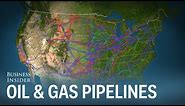 Animated map of the major oil and gas pipelines in the US