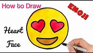 How to Draw Emoji Smiling Face With Heart Shaped Eyes | Emoji Drawings