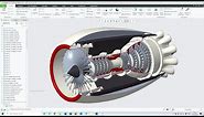 Jet Engine CAD Build and Assembly - PTC Creo Parametric - Creo with Chris - Solidworks compatible