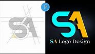 How to make SA Logo design in pixellab | Logo Design | How to make Logo | Logo design editing