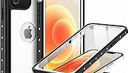 BEASTEK iPhone 12 Mini Waterproof Case, NRE Series Shockproof Dustproof Underwater IP68 with Built-in Screen Protector Anti-Scratch Protective Cover, for Apple iPhone 12 Mini (5.4'') (White)