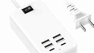 USB Charger, Flymic 6 Port USB Charger Station for Multiple Devices USB Power Strip USB C Charger Block USB Charging Hub for iPhone 14/13 Pro Max/13 Pro/13,iPad Pro,Switch, Galaxy S21 (White)