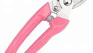 Curve Gardening Scissor with Sharp Stainless Steel Blade Garden Shears for Cutting Flowers Trimming Plants of Yard Florist Flower Rose Herb Hedge Bonsai and Fruits Picking (Pink Handle)