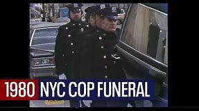 New York 1980. Officer Calabrese Funeral. Fellow Officers attend funeral.