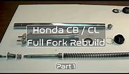 Honda CB Fork Rebuild pt1: Dissembly on Bike Method