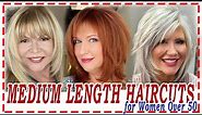 25 Best💕 Hairstyles 2024 for Women Over 50 to Look Younger.medium length haircuts.