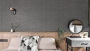 Wallcovering W506 Rattan Collection 36" W x 8 Yard L, Natural Paper Weave Grasscloth Modern Texture Wallcovering for Living Room Bedroom Feature Wall, Vienna Gray/Iron