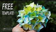 [FREE template] How to make paper Hydrangea flower from printer paper, very EASY