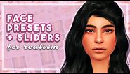 My Favorite CC: Face Presets & Sliders for Realism | Sims 4 CC Links