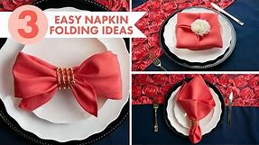 3 EASY Napkin Folding Ideas | Living Coral Place Settings | BalsaCircle.com