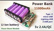 DIY - 11000mAh Mobile Power Bank 5V 2.4A / QC | Multiple Mobile Charger | POWER GEN