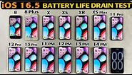 iPhone 8 To iPhone 14 Pro Max Battery Life Drain Test in 2023 - Every iPhone Battery Test iOS 16.5 🪫