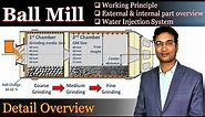 Ball Mill detail overview | Working principle | Internal & External part description | Water Spray |