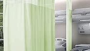 Fcosie Room Divider Privacy Cubicle Curtain Hospital Curtain with Flat Hooks for Hospital Medical Clinic Basement Space Divider Curtains - Hooks Included - 1 Panel - 10ft Wide x 7ft Long - Green