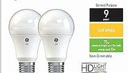 GE Basic LED Light Bulbs, 75 Watt, Soft White, A19 (2 Pack)