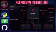 Python build a responsive GUI | UI with ANIMATED transitions | PyQt PySide Custom Widgets Module