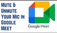 How To Mute & Unmute Your Mic in Google Meet