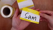 Hello My Name is, Sticker Writing Stickers Easy Peel and Stick Badges Sensitive Name Tag 3.5"x2.35", 200 Pcs (Yellow)