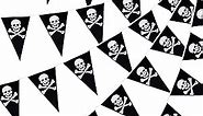 Tatuo 60 Pcs Pirate Banner Pirate Birthday Party Decorations Pirate Skull Pennant Flags Pirate Ship Triangle Banner Decor for Pirate Party Celebration Decor Outdoor Supplies Boys