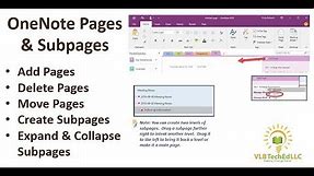 OneNote Pages and Subpages