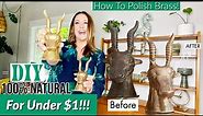 HOW TO POLISH BRASS! 100% NATURAL | Two Ways To Polish Vintage Brass | Budget Friendly DIY Tutorial