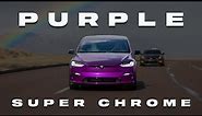 Everyday to Exuberant: Tesla Model X Plaid Purple Super Chrome Metamorphosis