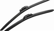 MOTIUM 24"+18" Super Silicone Windshield Wiper Blades, Fit for J hook Wiper Arms (set of 2)