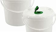 Texas Ragtime 2 Empty Plastic Buckets Wet Wipe Roll Dispenser with Pop Up Cap (White)