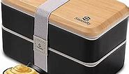 Bento Box Adult Lunch Box,Lunch Box with Compartments(47oz),Stackable Adults Bento Lunch Box,Rectangle Lunchable Food Container with Utensil Set,Leak-Proof Lunchbox,Microwave/Dishwasher Safe