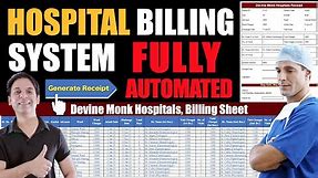 Hospital Billing System in Excel, Fully Automated Excel Sheet / Generate Payment Receipts