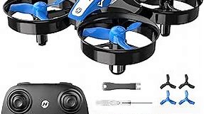 Holy Stone Mini Drone for Kids and Beginners RC Nano Quadcopter Indoor Small Helicopter Plane with Auto Hovering, 3D Flips, Headless Mode and 3 Batteries, Great Gift Toy for Boys and Girls, Blue