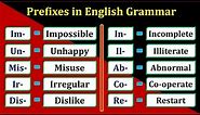 Prefixes in English Grammar | All Prefixes | Most Important English Words with Prefixes | English